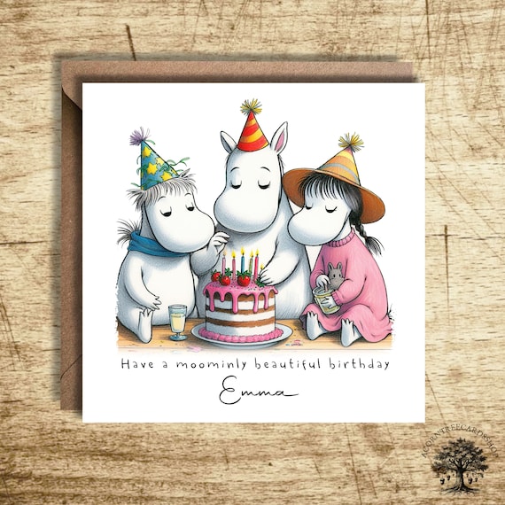 Moomin - Moon Party - Square Blank Birthday/All Occasion Card - MOOM69