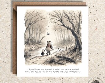 Winnie the Pooh Classic Friends Forever Card, Winnie The Pooh Art