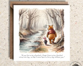 Winnie the Pooh Classic Friends Forever Card, Winnie The Pooh Art