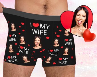 Personalized Boxers for Husband/Boyfriend, Popular Anniversary/Birthday/Wedding Gift, Print Face Underwear for Men,Custom Photo Boxer Briefs