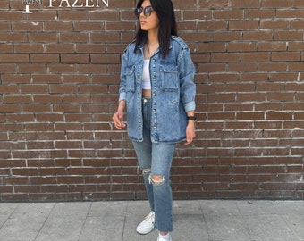 Original Brand Blue Denim Jacket with Flap Pocket