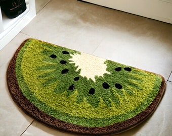 Tapis de bain aux fruits géniaux, tapis touffetés avocat pastèque citron kiwi, tapis d'entrée doux et absorbant, tapis de chambre confortable, cadeau pour une nouvelle maison