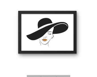 Minimalist Line Art Woman – Minimalist line art of a woman | Elegant feminine illustration, chic decoration for pictures, mugs, tote bags