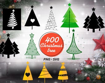 Christmas Tree PNG and SVG Pack: Christmas clipart for cards, crafts, and DIY projects