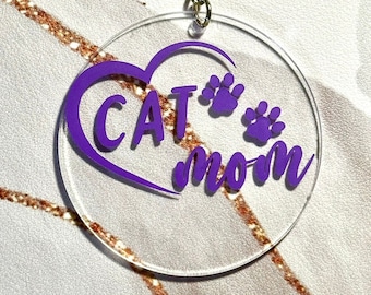 2,5" kattmamma akrylnyckelring