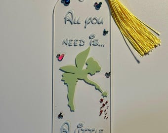 Tinkerbell bladwijzer | Cadeau voor boekenliefhebber van acryl met katoenen kwastje