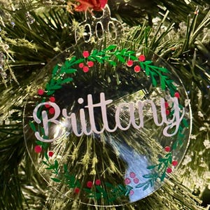 Personalized Christmas Ornament | Custom Name Acrylic Ornament | Personalized Name Ornament | Create Your Own Christmas Ornament | Name Tag