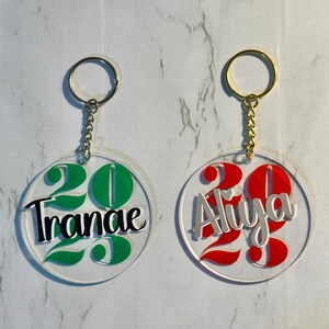 Personalized Graduation Keychain: Class of 2025 Senior Gift