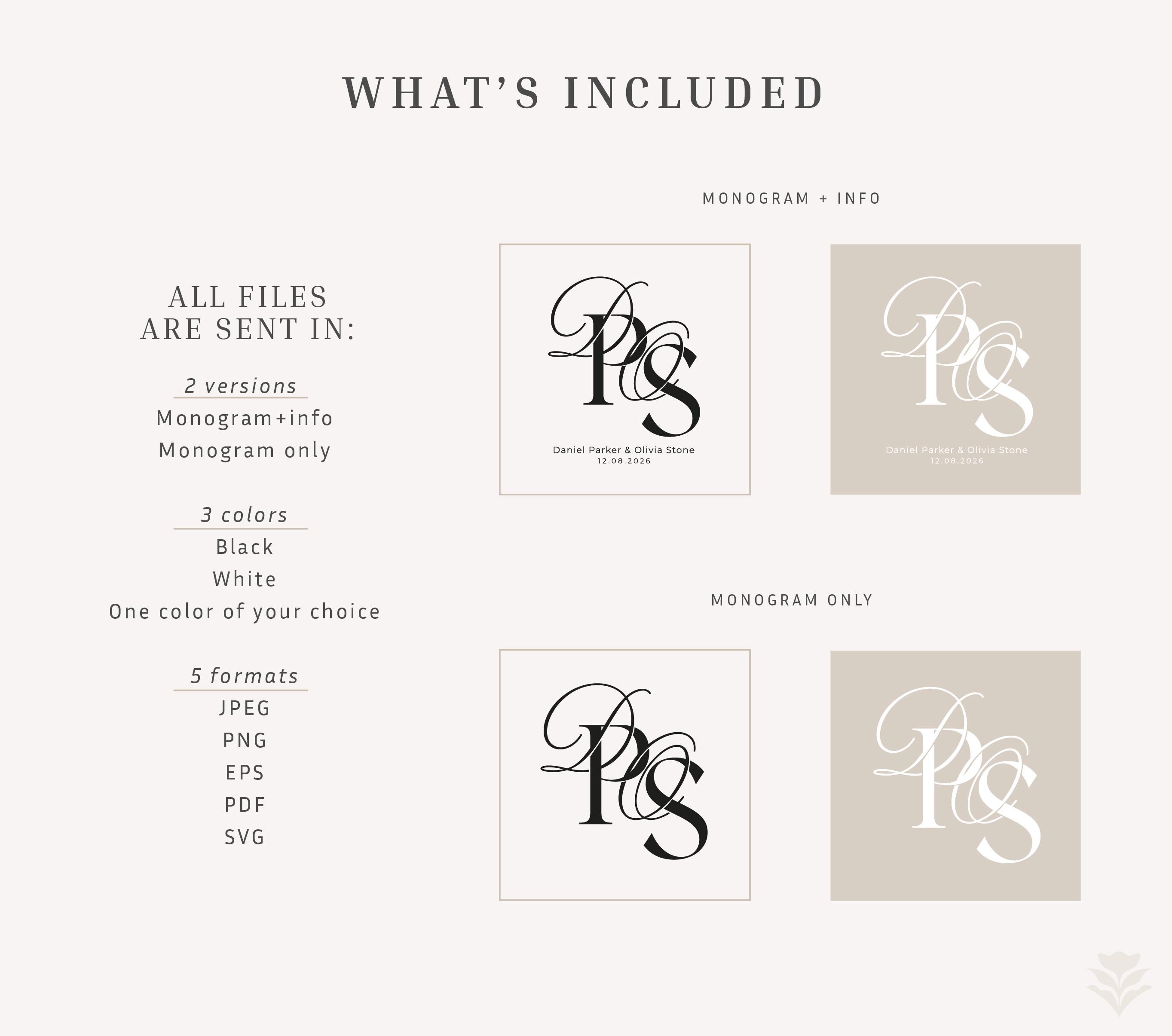 Monogram 4 R Modern 4 Letter Wedding Monogram | Couple Monogram | Digital Download ...