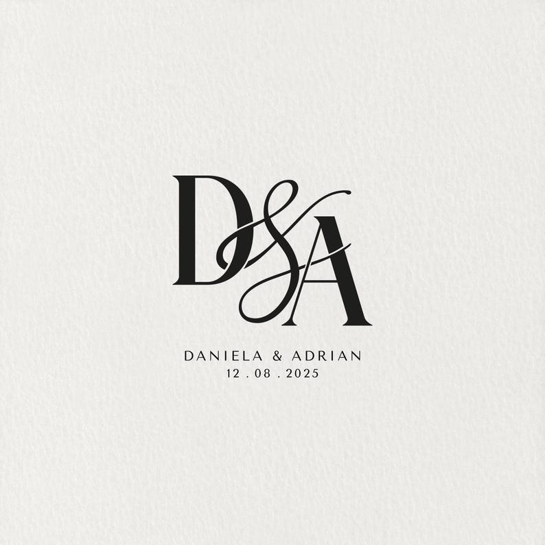 Modern Wedding Monogram | Couple Monogram | Digital Download Logo ...