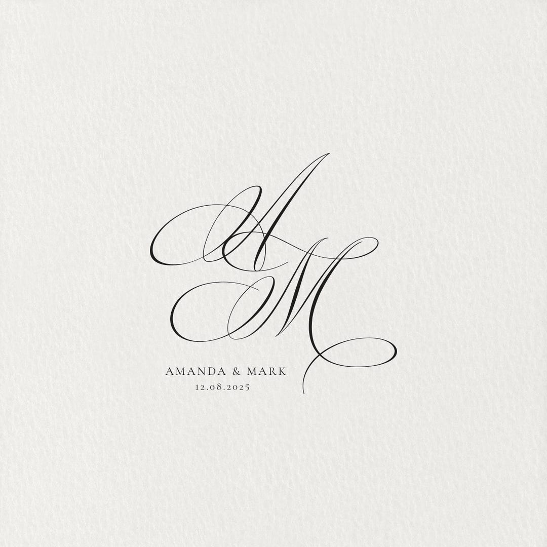 Elegant Wedding Monogram | Couple Monogram | Digital Download Logo ...