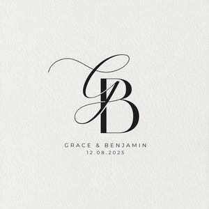 Monograma de boda moderno | Monograma de pareja | Descarga digital del logotipo | Iniciales de la invitación del logotipo | Elegante monograma personalizado