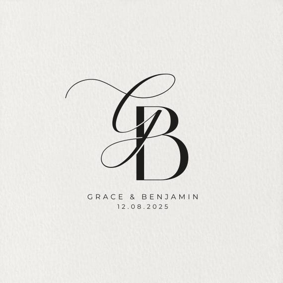 Monograma Moderno de Casamento | Monograma Casal | Logotipo Download Digital | Logo Convite Iniciais | Monograma Personalizado Elegante