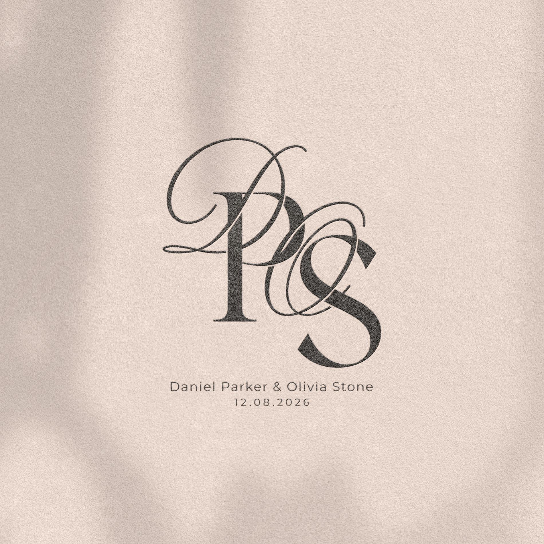 Monogram 4 R Modern 4 Letter Wedding Monogram | Couple Monogram | Digital Download ...