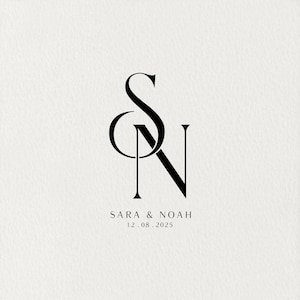 Monograma de boda moderno | Monograma de pareja | Descarga digital del logotipo | Iniciales de la invitación del logotipo | Monograma personalizado minimalista