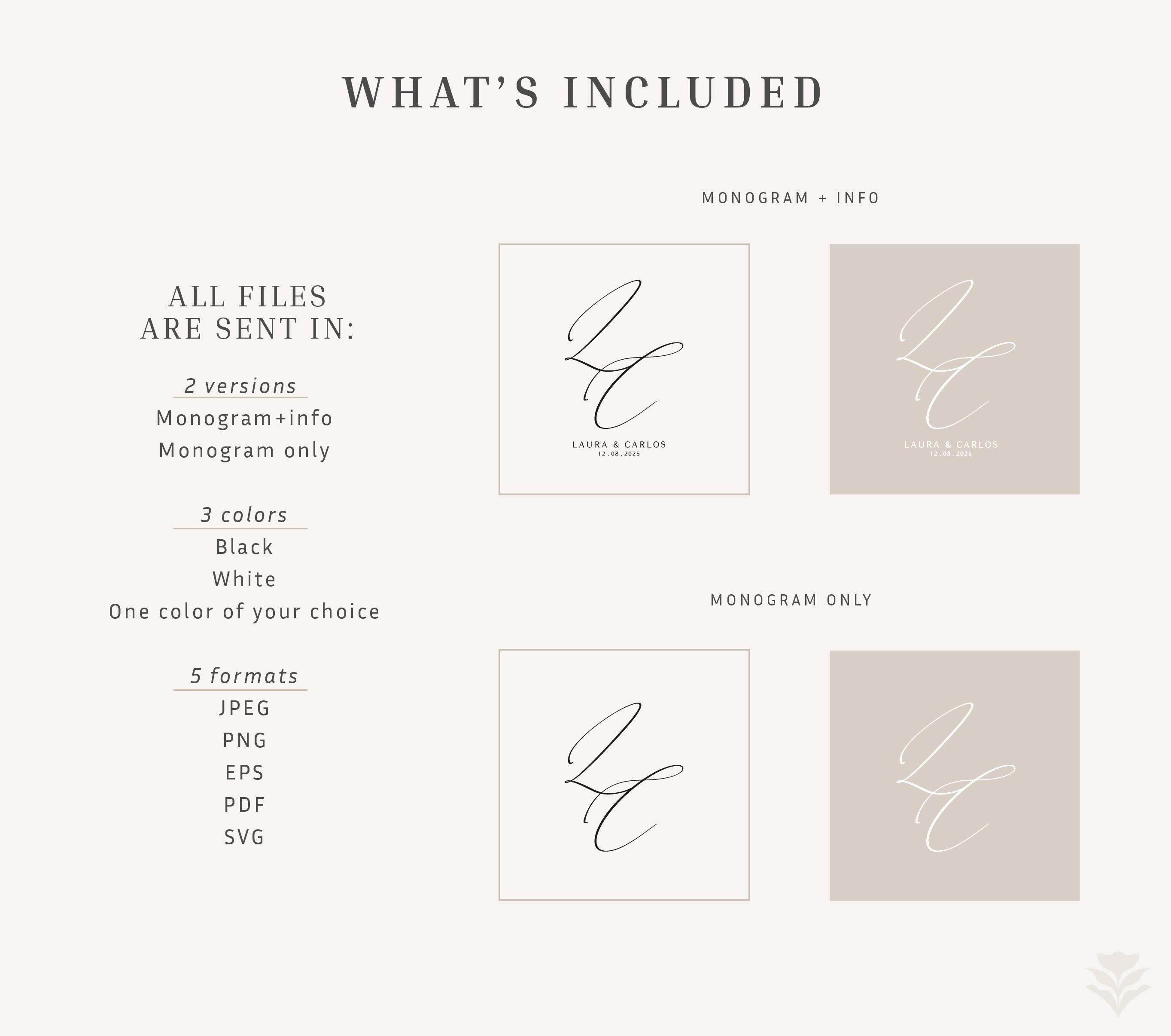 Modern Wedding Monogram | Couple Monogram | Digital Download Logo ...