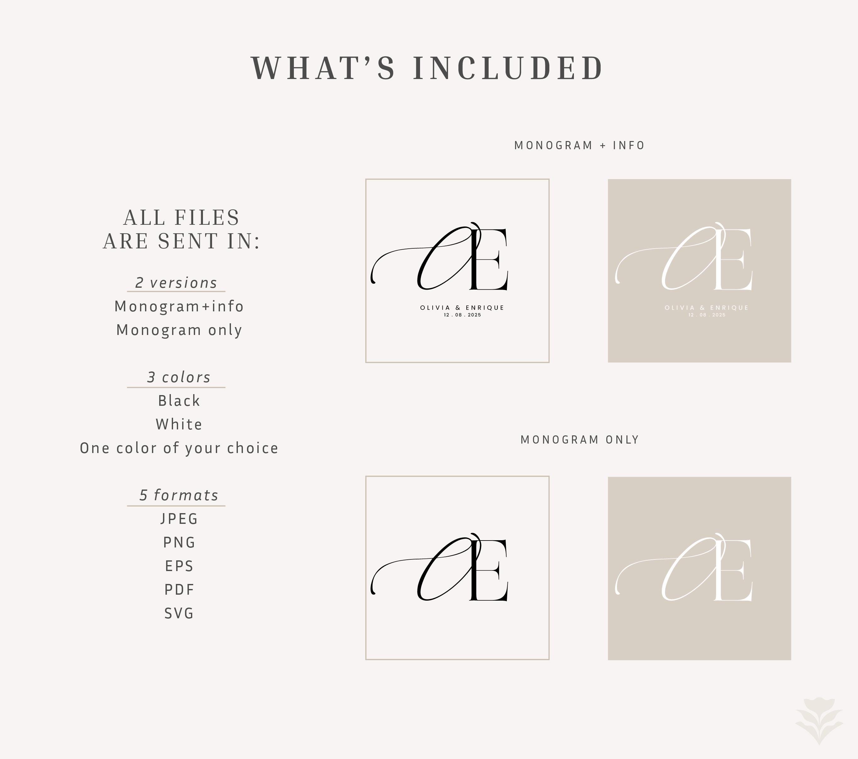 Modern Wedding Monogram | Couple Monogram | Digital Download Logo ...
