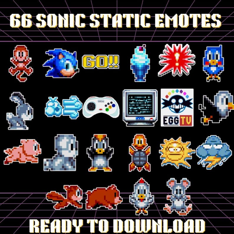 Sonic Static Emotes | Retro | Video Games | Sonic the Hedgehog | Twitch ...
