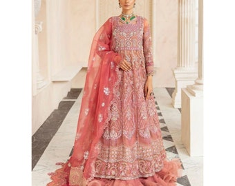 Pakistani Wedding Dress.Indian Dress Latest Collection Eid Style Shalwar Kameez Organza Embroidered Suits Party Wear Clothes Made to Order.