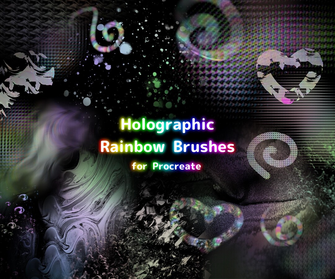 Rainbow Holographic Brushes for Procreate - Creative Experimental Brush ...