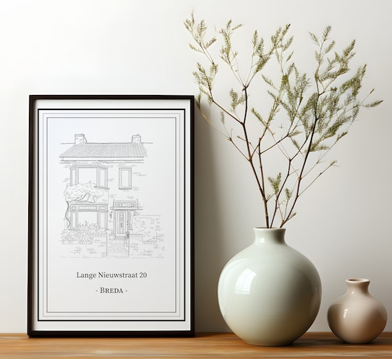 Gepersonaliseerd Handgetekend Huisportret - Digitaal Geleverd - Perfect voor Housewarming Cadeau - Klik op item informatie voor instructies