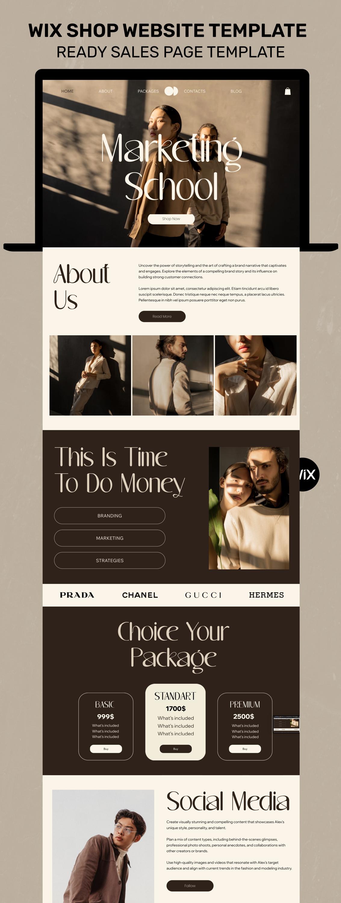 Website, Wix Website Template, Sales Page for Business