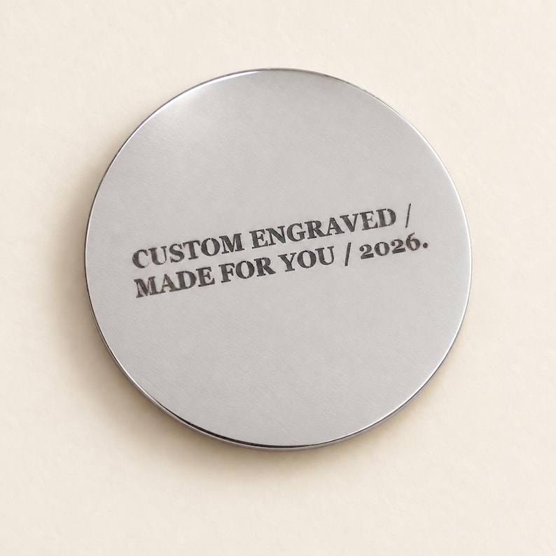 Custom Engraved Stainless Steel Coin, Personalized Logo or Text ...