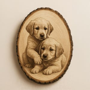 Engraved Pet Photo Wood Slice: Personalized Memorial Gift