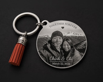 Reserved for Chinh: Custom Custom Double-Sided Photo Keychain