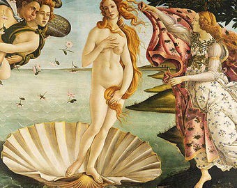 Geboorte van Venus-afdruk: Botticelli-renaissancemeesterwerk (digitale download)