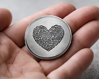 Fingerprint Heart Keepsake Coin