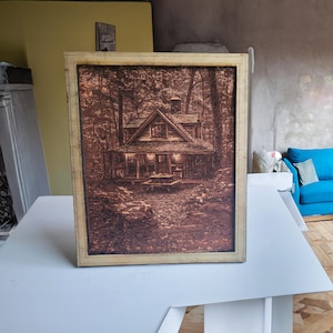 Photo engraved on Leather gift frame Leather anniversary gift for him leather anniversary gift for her leather engraved image