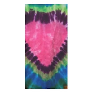 Colorful Tie-Dye Heart Towel, Beach Towel, Spa Towel, Gift for Her, Summer Accessory, Boho Decor