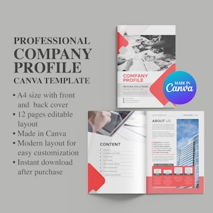 Professional Company Profile Canva Template, Company Brochure, Corporate Business Brochure, Company Profile, A4 Company Profile