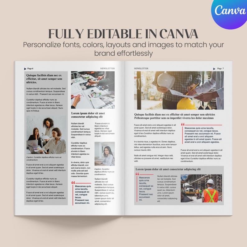 A4 Newsletter Template – 16 Page Editorial Layout (canva, Instant ...