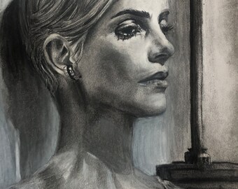 Portrait Study of Lady Agnew of Lochnaw by Sargent. Graphite Pencil and