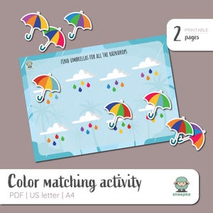 Farbabstimmungsaktivität für Kleinkinder - Montessori-Farblernen für zu Hause und im Vorschulalter - Sofortiger Download Druckbare PDF-Datei