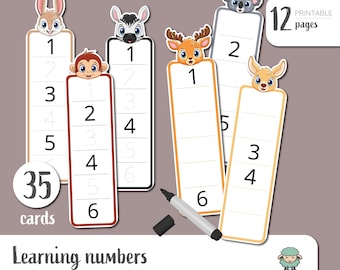 Trace Numbers Learning Activity For Preschoolers - Homeschool Printable Montessori Resources - Instant Download PDF
