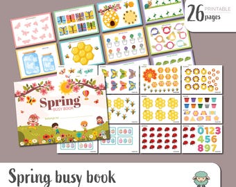 Spring Busy Book for Toddlers – Montessori Printable PDF for Preschool & Homeschool Learning