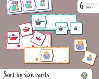 Size Sorting Activity, Sort By Size Binder, Montessori Learning Method, Homeschool Printable Materials, Digital Files For Instant Download