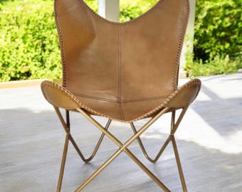 Housse en cuir premium de remplacement pour chaise papillon en cuir véritable, cuir BKF, luxe de salon, chaise de détente, cadeaux pour chaise montante