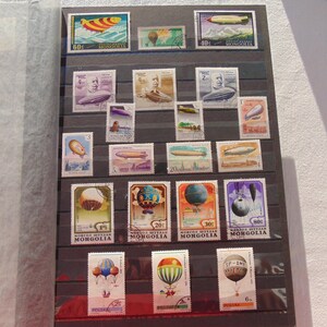 Briefmarken mit Abbildungen von Luftschiffen und Heißluftballons 20 Stück