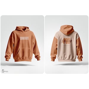 Brun/Beige Hoodie Mockup PSD | Klädmall