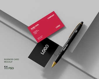 Realistische Visitenkarten Mockup Set PSD | Branding Briefpapier Präsentation | Bearbeitbare Smart Objekte