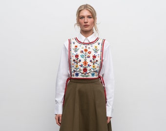 Vyshyvanka Women Ukrainian Vyshyvanka Shirt Modern Embroidered Blouse Ukrainian Costume Made in Ukraine Gift for Her (Yaryna vest)