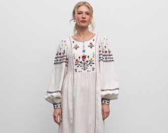 Vyshyvanka Dress Ukrainian Women Dress Ukrainian Linen Vyshyvanka Authentic Made in Ukraine Gift for Her (Yaryna)