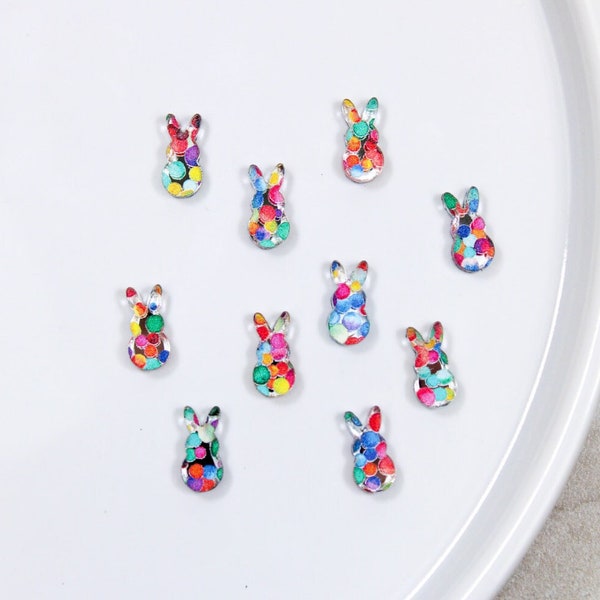 Bunny stud earring blanks, polka dot mirrored acrylic earring blanks, DIY Earring supplies, wholesale earring blanks, Easter earring blanks