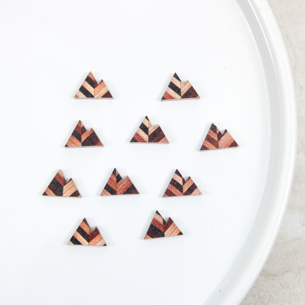 Mountain earring blanks, wood inlay acrylic stud earring blanks, wholesale earring blanks for jewelry makers, DIY stud earrings small