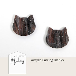 Getigerte Katze Ohrring Rohlinge, Katze Acryl Ohrring Rohling für Schmuckmacher, DIY Ohrringe, Grosshandel Schmuck Rohlinge, baumeln Ohrstecker