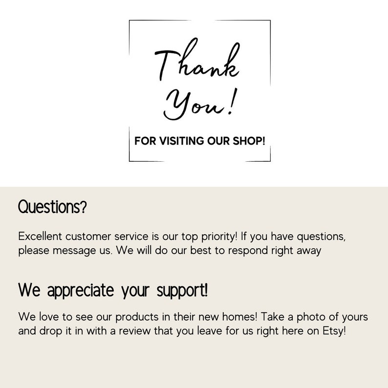 K&ouml;nnte beinhalten: Vielen Dank! f&uuml;r den Besuch unseres Shops. Exzellenter Kundenservice ist unsere oberste Priorit&auml;t. Wenn Sie Fragen haben, senden Sie uns bitte eine Nachricht. Wir werden unser Bestes tun, um Ihnen schnellstm&ouml;glich zu antworten. Wir sch&auml;tzen Ihre Unterst&uuml;tzung! Wir lieben es, unsere Produkte in ihren neuen H&auml;usern zu sehen! Machen Sie ein Foto von Ihrem Kauf und hinterlassen Sie eine Bewertung auf Etsy!
